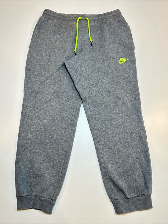 Nike Other - Nike Cuffed Fleece Joggers Heather Grey Neon Volt Drawstring Pants